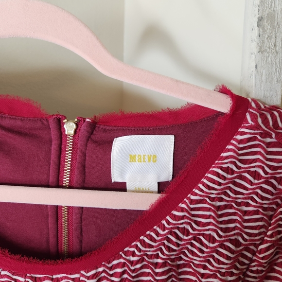 Anthropologie Maeve Small Dora wavy textured exposed zipper fit and flare dress - Picture 4 of 6